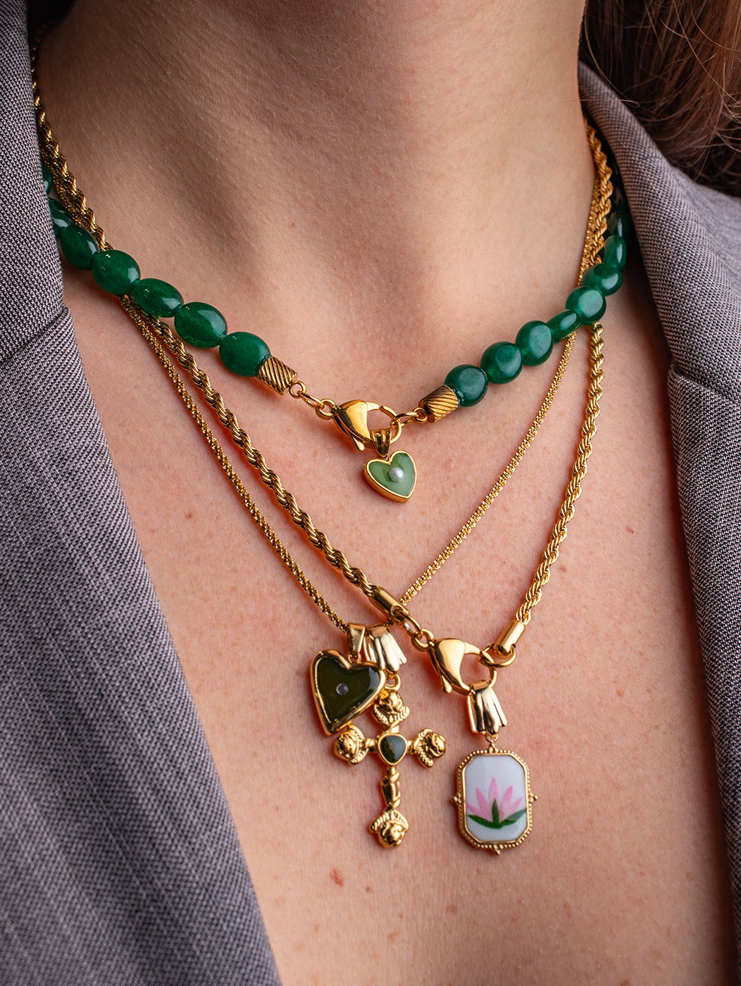 Colier Anthea Dark Green