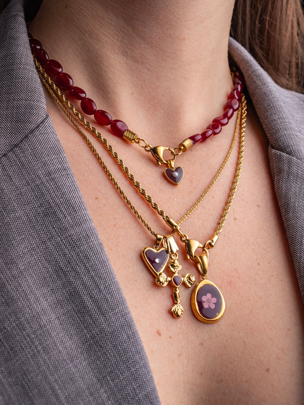 Colier Anthea Bordeaux